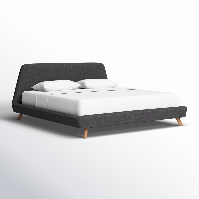 Henry Upholstered Platform Bed Mercury Row Color Dark Gray Size King